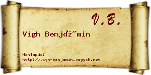 Vigh Benjámin névjegykártya